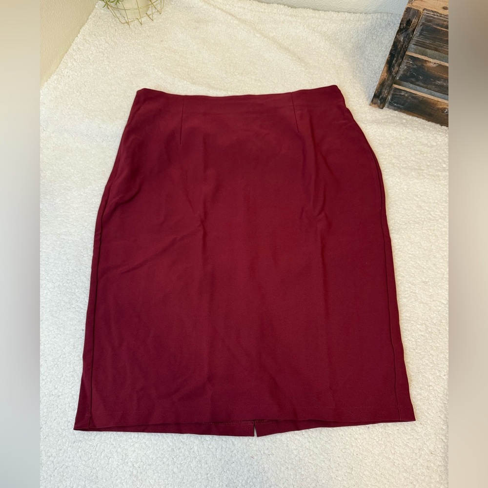 Allegra K maroon burgundy pencil skirt XL